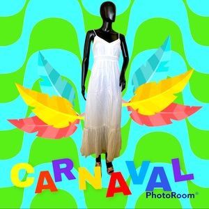 Perfect for Easter/mother’s day/and summer white long maci dress, sleeveless